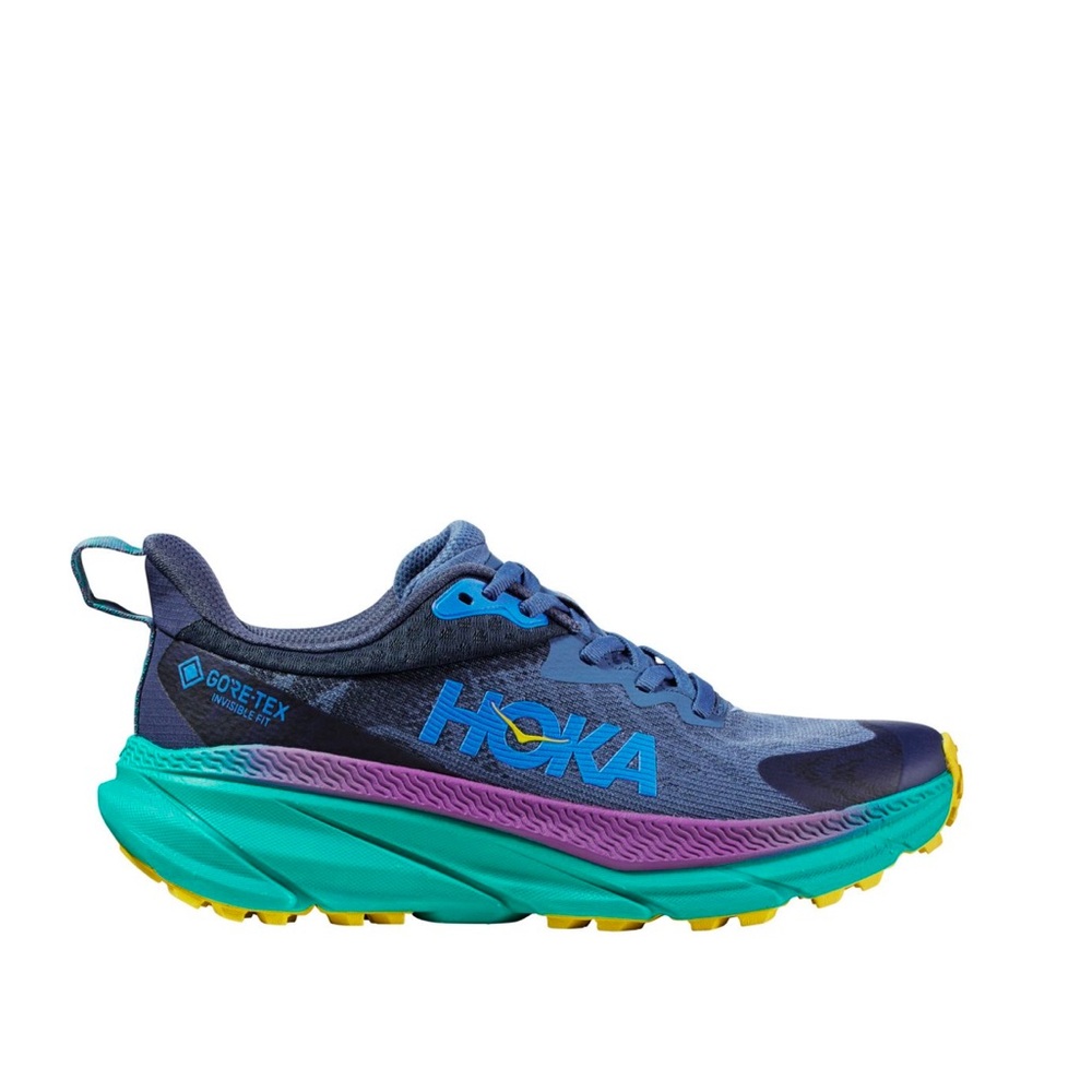 Hoka Blue and Purple Athletic Shoes with Maximalist Design
